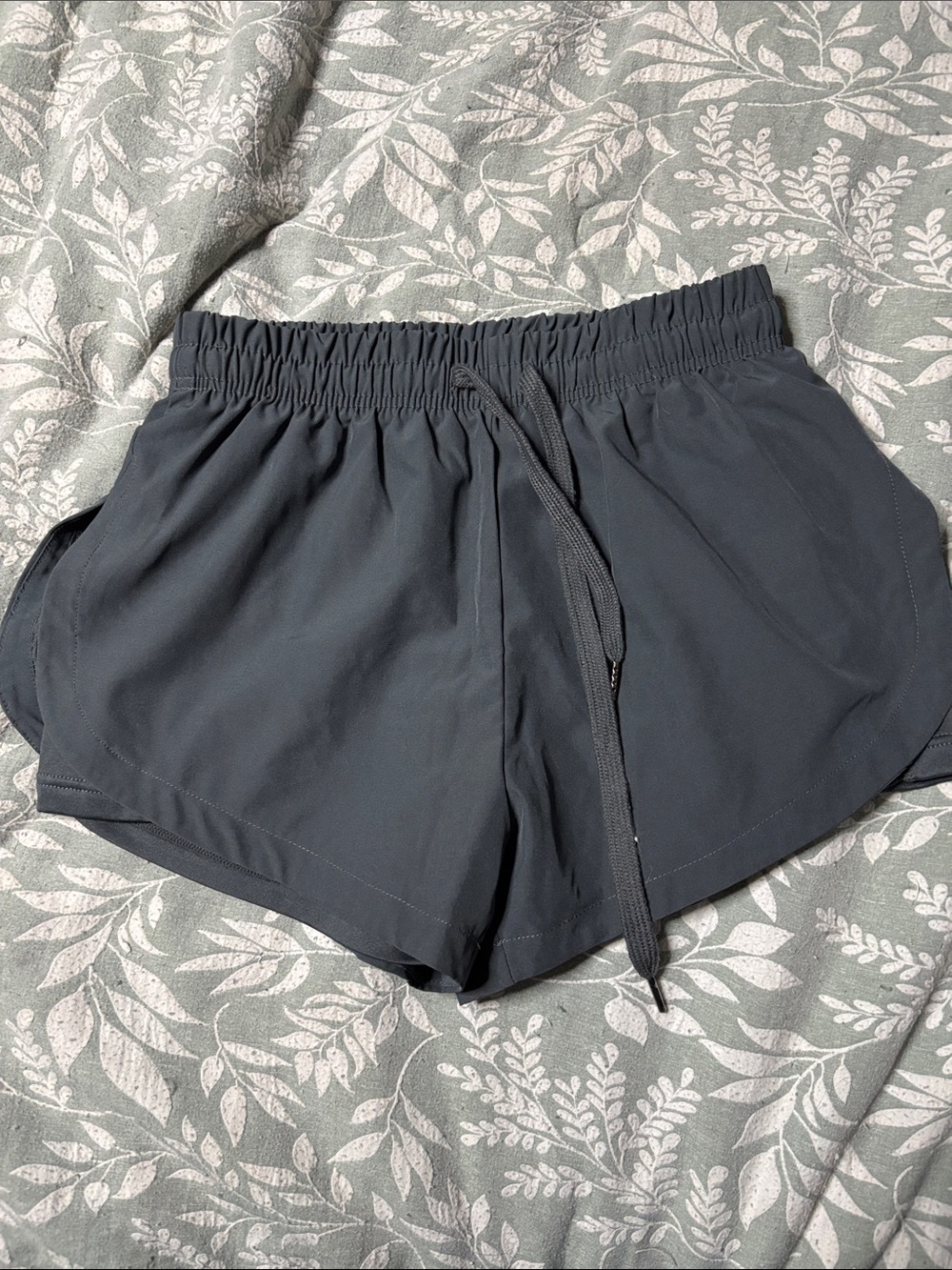 Women's Dark Gray Athletic Drawstring Shorts